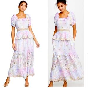 LoveShackFancy Kennedy Dress in Multi Tie Dye in a size 4. New with tags.